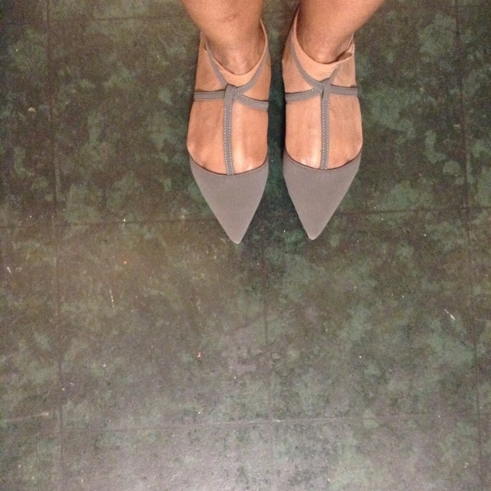 2 for $20 - NWT Gray pointy toe strappy flats